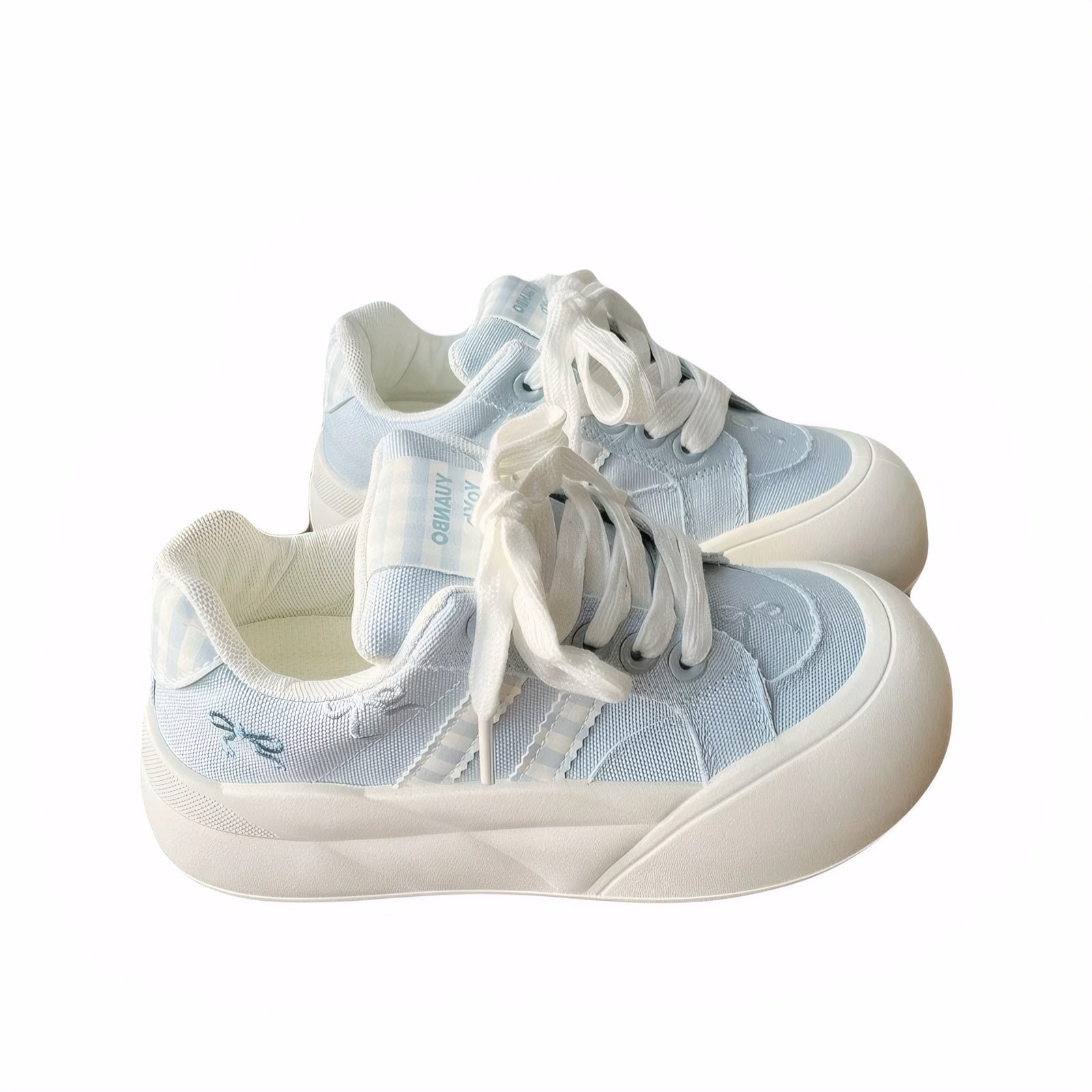 korean fashion shoes blue comfy canvas shoes kawaii sneakers chunky sole shoes